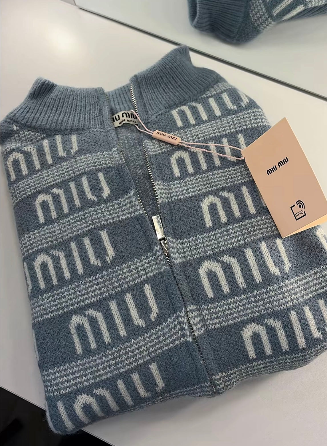 Veste Zippée Maille Jacquard